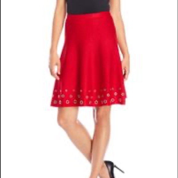 Sioni Red Circle Grommet Skirt❤️ - Picture 2 of 5